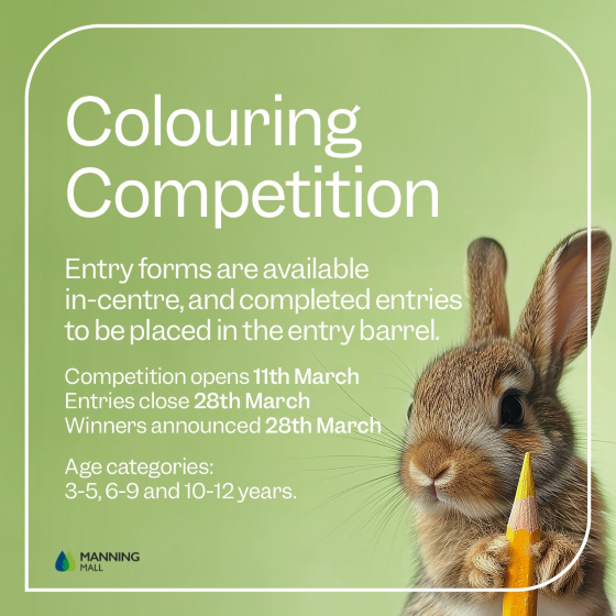 11th - 28th March, Grab your entry forms from the Centre, and place completed entries in the Barrel